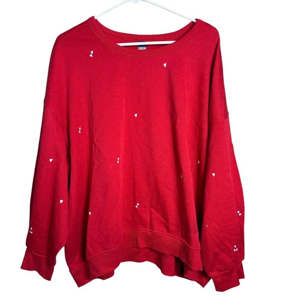 Old Navy Red Sweatshirt with White Accents